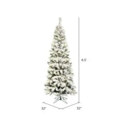 6.5ft. Unlit Flocked Pacific Pine Artificial Christmas Tree -Northlight Sale Store D522196S 4