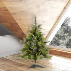 3ft. Pre-Lit Cashmere Pine Artificial Christmas Tree, Multi-Colored LED Lights -Northlight Sale Store D522218S 2