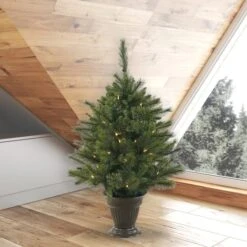 3.5ft. Pre-Lit Cashmere Pine Artificial Christmas Tree, Clear LED Lights -Northlight Sale Store D522263S 2