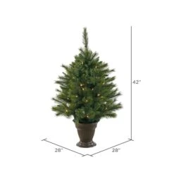 3.5ft. Pre-Lit Cashmere Pine Artificial Christmas Tree, Clear LED Lights -Northlight Sale Store D522263S 3