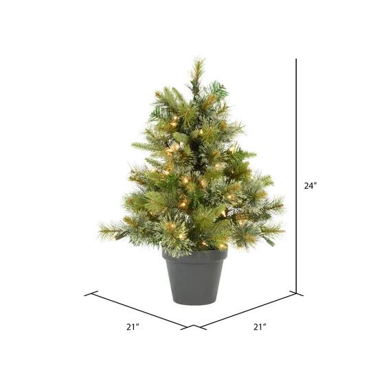 2ft. Pre-Lit Cashmere Pine Artificial Christmas Tree In Pot, Warm White Dura-Lit® LED Lights 4 2ft. Pre-Lit Cashmere Pine Artificial Christmas Tree In Pot, Warm White Dura-Lit® LED Lights - Image 4