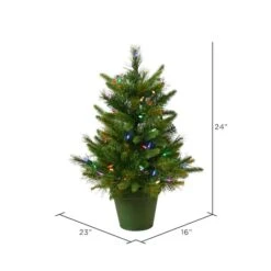 2ft. Pre-Lit Cashmere Pine Artificial Christmas Tree, Multicolor LED Lights -Northlight Sale Store D522313S 3