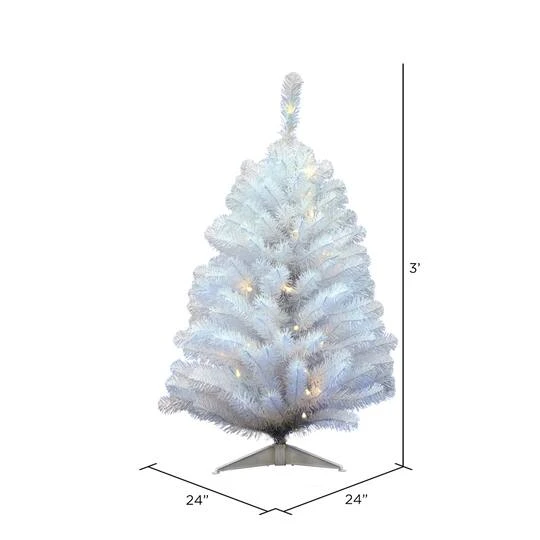 3ft. Pre-Lit Crystal White Spruce Artificial Christmas Tree, Warm White LED Lights 5 3ft. Pre-Lit Crystal White Spruce Artificial Christmas Tree, Warm White LED Lights - Image 5