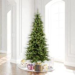 8.5ft. Pre-Lit Slim Camdon Fir Artificial Christmas Tree, Warm White Dura-Lit® LED Lights -Northlight Sale Store D522331S 2