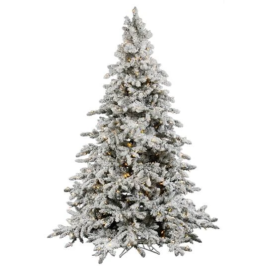 4.5ft. Pre-Lit Flocked Utica Fir Artificial Christmas Tree, Warm White LED Lights 2 4.5ft. Pre-Lit Flocked Utica Fir Artificial Christmas Tree, Warm White LED Lights - Image 2