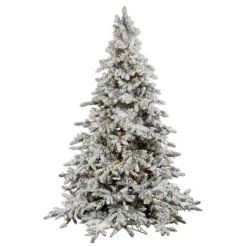 4.5ft. Pre-Lit Flocked Utica Fir Artificial Christmas Tree, Warm White LED Lights