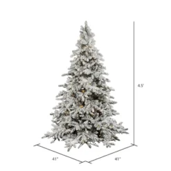 4.5ft. Pre-Lit Flocked Utica Fir Artificial Christmas Tree, Warm White LED Lights 7 4.5ft. Pre-Lit Flocked Utica Fir Artificial Christmas Tree, Warm White LED Lights -Northlight Sale Store D522333S 3