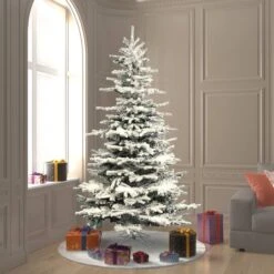 7.5ft. Unlit Flocked Sierra Fir Artificial Christmas Tree -Northlight Sale Store D522335S 2