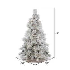 6.5ft. Pre-Lit Flocked Alberta Artificial Christmas Tree, Pure White LED Lights -Northlight Sale Store D522353S 4