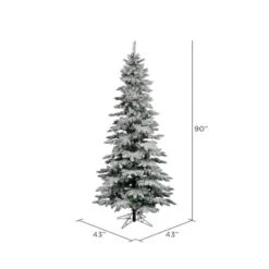 7.5ft. Pre-Lit Flocked Utica Fir Slim Artificial Christmas Tree, Multi-Colored Lights -Northlight Sale Store D522355S 4