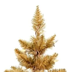 3ft. Pre-Lit Gold Pencil Fir Artificial Christmas Tree, Warm White Dura-Lit® LED Lights -Northlight Sale Store D522370S 2