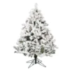 4.5ft. Pre-Lit Flocked Alaskan Pine Artificial Christmas Tree, Clear Lights