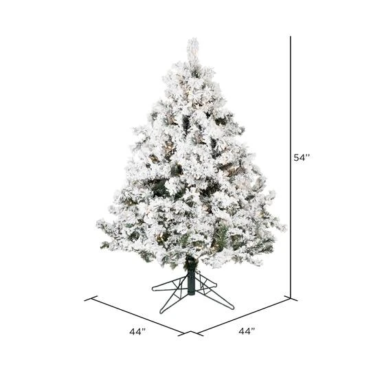 4.5ft. Pre-Lit Flocked Alaskan Pine Artificial Christmas Tree, Clear Lights 6 4.5ft. Pre-Lit Flocked Alaskan Pine Artificial Christmas Tree, Clear Lights - Image 6