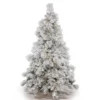 3.5ft. Pre-Lit Flocked Alberta Artificial Christmas Tree, Pure White LED Lights