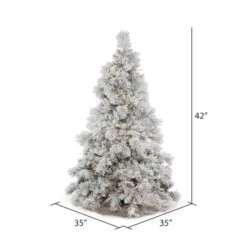 3.5ft. Pre-Lit Flocked Alberta Artificial Christmas Tree, Pure White LED Lights -Northlight Sale Store D522419S 3