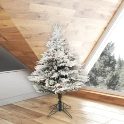 3.5ft. Unlit Flocked Alberta Artificial Christmas Tree -Northlight Sale Store D522434S 2