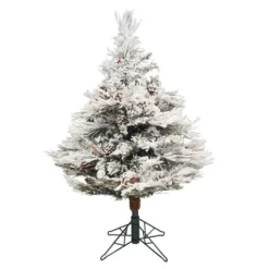 3.5ft. Unlit Flocked Alberta Artificial Christmas Tree -Northlight Sale Store D522434S 3