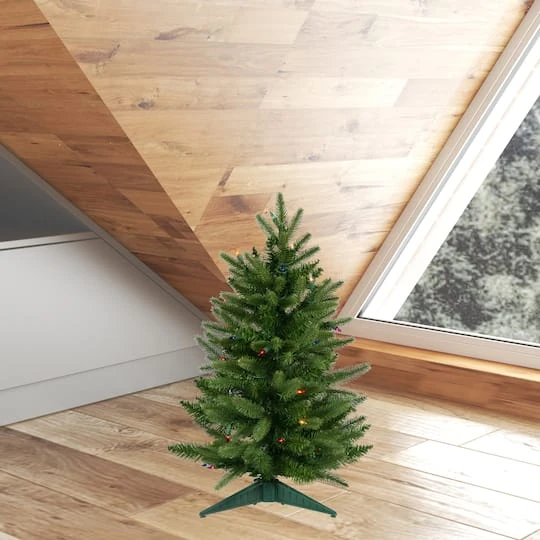 2ft. Pre-Lit Fraser Fir Artificial Christmas Tree, Multicolor Lights 3 2ft. Pre-Lit Fraser Fir Artificial Christmas Tree, Multicolor Lights - Image 3