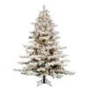 6.5ft. Pre-Lit Flocked Alaskan Pine Artificial Christmas Tree, Pure White Dura-Lit® LED Lights