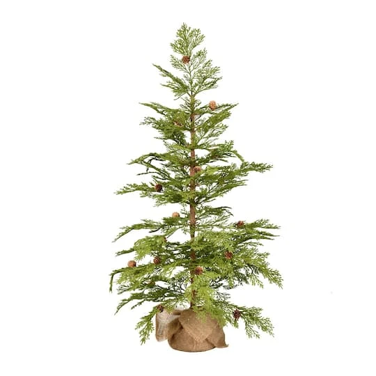 3ft. Unlit Cedar With Pinecones Artificial Christmas Tree In Burlap Base 1 3ft. Unlit Cedar With Pinecones Artificial Christmas Tree In Burlap Base