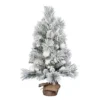 3ft. Unlit Frosted Beacon Pine With Snowballs & Pinecones Artificial Christmas Tree In Burlap Base