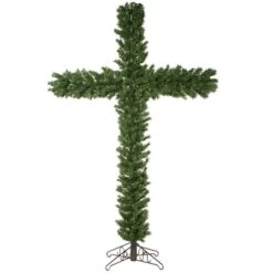 7.5ft. Pre-Lit Artificial Christmas Cross, Warm White Dura-Lit® LED Lights