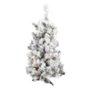 3ft. Pre-Lit Flocked Alaskan Pine Artificial Christmas Tree, Clear Dura-Lit® Lights