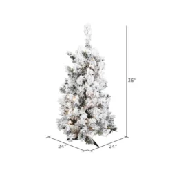 3ft. Pre-Lit Flocked Alaskan Pine Artificial Christmas Tree, Clear Dura-Lit® Lights -Northlight Sale Store D522496S 6