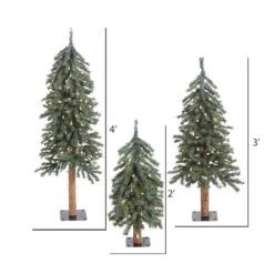 2ft., 3ft. & 4ft. Natural Bark Alpine Artificial Christmas Tree Set, Warm White Dura-Lit® LED Lights 10 2ft., 3ft. & 4ft. Natural Bark Alpine Artificial Christmas Tree Set, Warm White Dura-Lit® LED Lights -Northlight Sale Store D522497S 4