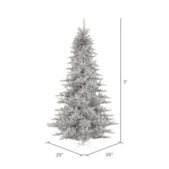 3ft. Unlit Silver Tinsel Fir Artificial Christmas Tree -Northlight Sale Store D522511S 2