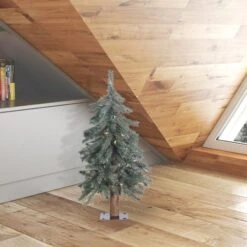 2ft. Pre-Lit Natural Bark Alpine Artificial Christmas Tree, Warm White Dura-Lit® LED Lights -Northlight Sale Store D522519S 2