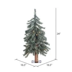 2ft. Pre-Lit Natural Bark Alpine Artificial Christmas Tree, Warm White Dura-Lit® LED Lights -Northlight Sale Store D522519S 4
