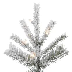 7.5ft. Pre-Lit Flocked Sierra Fir Slim Artificial Christmas Tree, Clear Lights -Northlight Sale Store D522527S 3