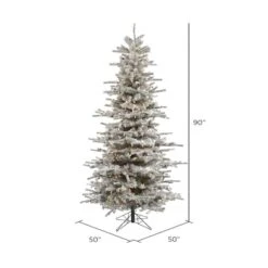 7.5ft. Pre-Lit Flocked Sierra Fir Slim Artificial Christmas Tree, Clear Lights -Northlight Sale Store D522527S 4