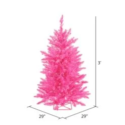 3ft. Pre-Lit Hot Pink Artificial Christmas Tree, Pink LED Lights -Northlight Sale Store D522545S 4