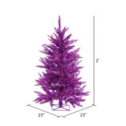 2ft. Pre-Lit Purple Artificial Christmas Tree, Purple LED Lights -Northlight Sale Store D522547S 4