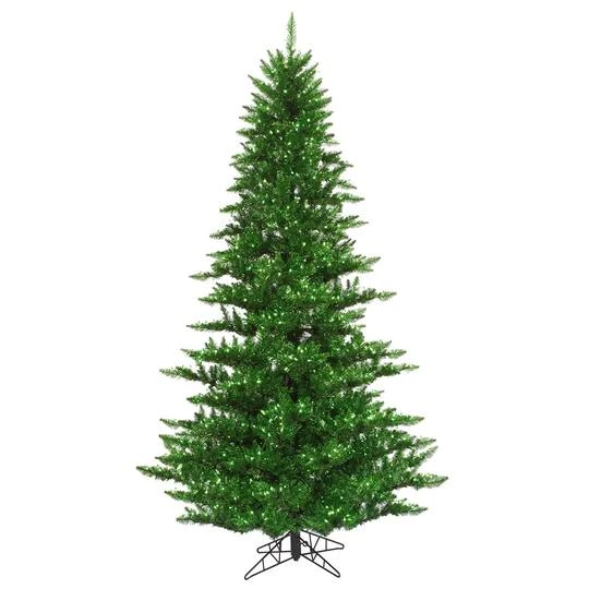 3ft. Pre-Lit Green Tinsel Fir Artificial Christmas Tree, Green Lights 2 3ft. Pre-Lit Green Tinsel Fir Artificial Christmas Tree, Green Lights - Image 2