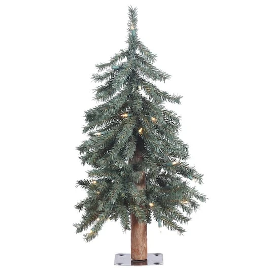2ft. Pre-Lit Natural Bark Alpine Artificial Christmas Tree, ClearLights 2 2ft. Pre-Lit Natural Bark Alpine Artificial Christmas Tree, ClearLights - Image 2