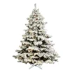 4.5ft. Pre-Lit Flocked Alaskan Pine Artificial Christmas Tree, Multicolor Dura-Lit™ Lights