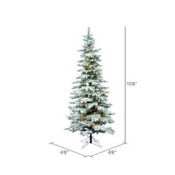 9ft. Pre-Lit Flocked Utica Fir Artificial Christmas Tree, Pure White LED Lights -Northlight Sale Store D522619S 3
