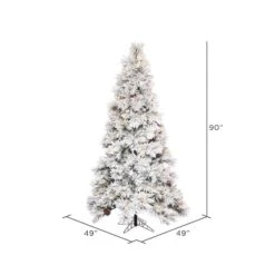 7.5ft. Pre-Lit Flocked Atka Artificial Christmas Tree, Warm White Wide Angle Low Voltage LED Lights -Northlight Sale Store D522627S 4