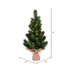 19" Unlit Spruce Sapling Artificial Christmas Tree In Burlap Base -Northlight Sale Store D522631S 2
