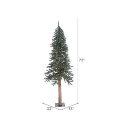 6ft. Pre-Lit Natural Bark Alpine Artificial Christmas Tree, Clear Dura-Lit® Lights 10 6ft. Pre-Lit Natural Bark Alpine Artificial Christmas Tree, Clear Dura-Lit® Lights -Northlight Sale Store D522643S 4