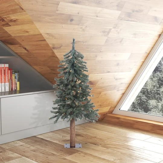 3ft. Pre-Lit Natural Bark Alpine Artificial Christmas Tree, Warm White Dura-Lit® LED Lights 3 3ft. Pre-Lit Natural Bark Alpine Artificial Christmas Tree, Warm White Dura-Lit® LED Lights - Image 3