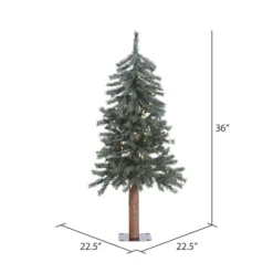 3ft. Pre-Lit Natural Bark Alpine Artificial Christmas Tree, Warm White Dura-Lit® LED Lights 10 3ft. Pre-Lit Natural Bark Alpine Artificial Christmas Tree, Warm White Dura-Lit® LED Lights -Northlight Sale Store D522644S 4