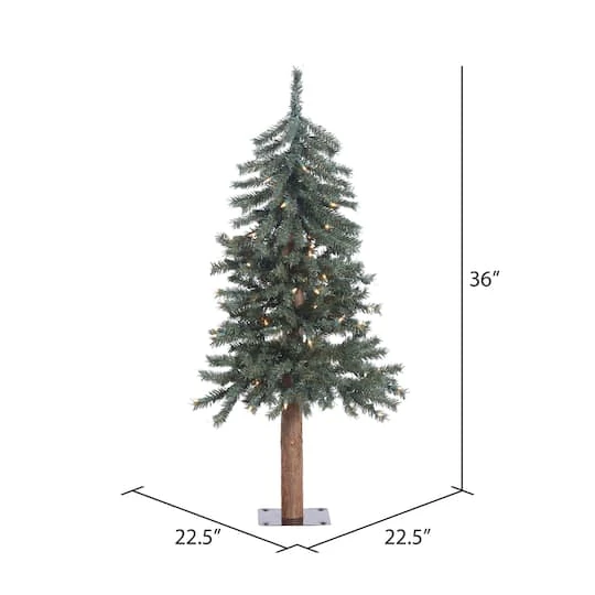 3ft. Pre-Lit Natural Bark Alpine Artificial Christmas Tree, Warm White Dura-Lit® LED Lights 5 3ft. Pre-Lit Natural Bark Alpine Artificial Christmas Tree, Warm White Dura-Lit® LED Lights - Image 5