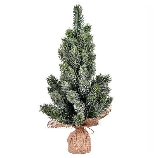 19" Unlit Frosted Spruce Sapling Artificial Christmas Tree In Burlap Base 2 19" Unlit Frosted Spruce Sapling Artificial Christmas Tree In Burlap Base - Image 2