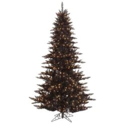 3ft. Pre-Lit Black Fir Artificial Christmas Tree, Warm White LED Lights