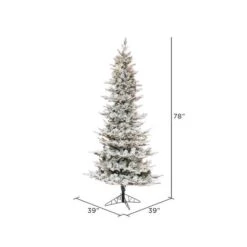 6.5ft. Pre-Lit Flocked Kiana Artificial Christmas Tree, Wide Angle Warm White LED Lights -Northlight Sale Store D522683S 4