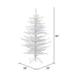 7.5ft. Pre-Lit Flocked Twig Artificial Christmas Tree, Multicolor LED Lights 7 7.5ft. Pre-Lit Flocked Twig Artificial Christmas Tree, Multicolor LED Lights -Northlight Sale Store D522684S 3